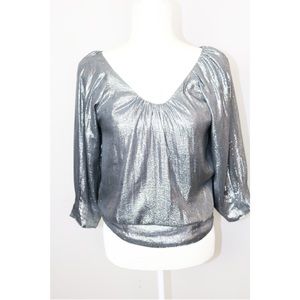 Madison Marcus Metallic Silk Top